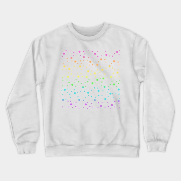 Rainbow Gradient Polka Dots Crewneck Sweatshirt by Whoopsidoodle